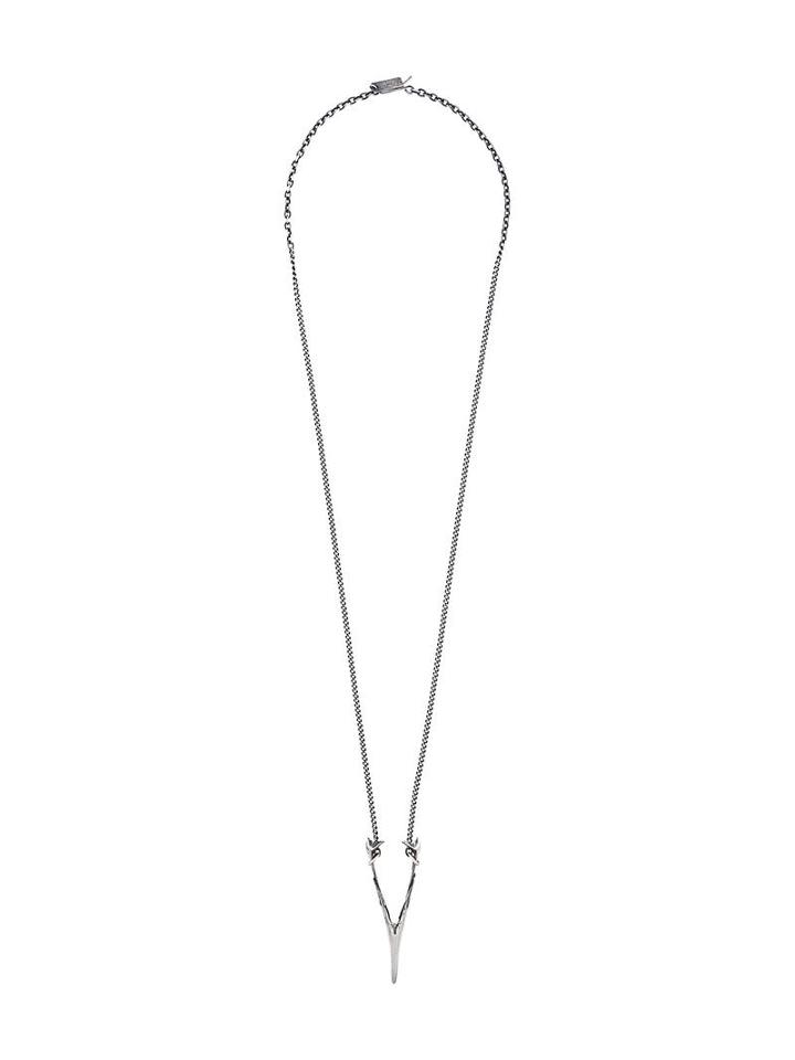 Julius Wishbone Pendant Necklace, Men's, Metallic