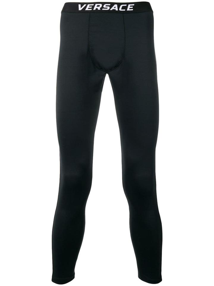 Versace Logo Leggings - Black