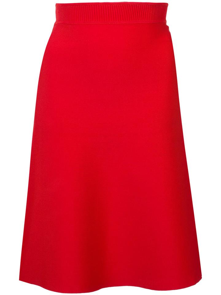 T By Alexander Wang Ribbed Waist Skirt, Women's, Size: Medium, Red, Nylon/spandex/elastane/viscose