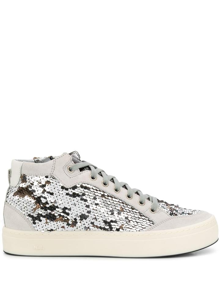 P448 Sequin High-top Sneakers - Grey