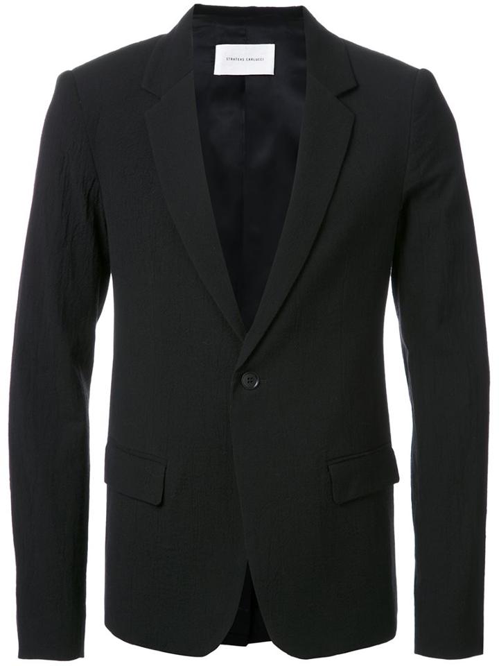 Strateas Carlucci 'proto' Blazer, Men's, Size: Xl, Black, Viscose/linen/flax/polyamide