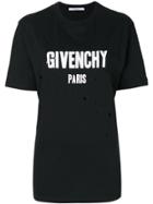 Givenchy Distressed Logo Print T-shirt - Black