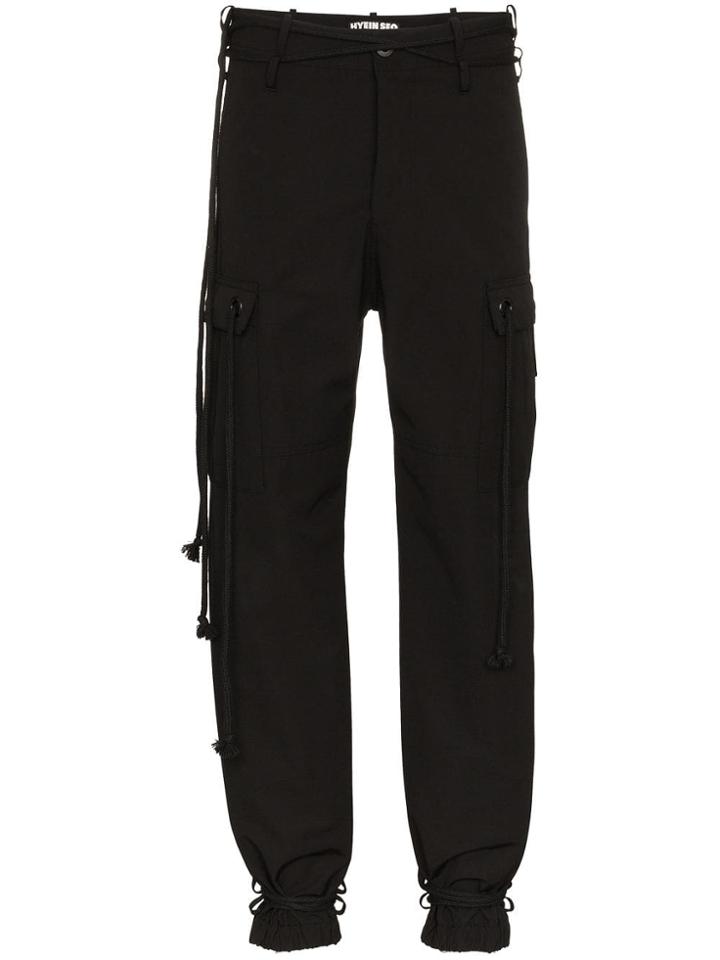 Hyein Seo Fatal Cotton Cargo Trousers - Black
