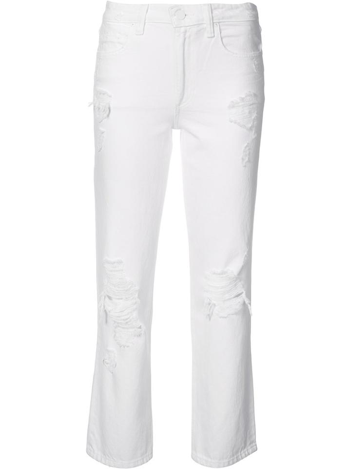 Alexander Wang - Distressed Straight Jeans - Women - Cotton - 29, White, Cotton