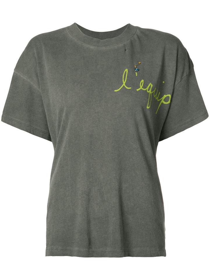 L'equip - Poeny T-shirt - Women - Cotton/polyester - Xs, Grey, Cotton/polyester
