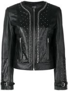 La Carrie Cropped Biker Jacket - Black