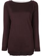 Brunello Cucinelli Boat Neck Longsleeved Blouse, Women's, Size: Small, Red, Silk/spandex/elastane/cashmere