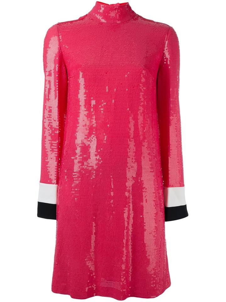 Emilio Pucci Sequined Longsleeved Dress, Women's, Size: 40, Pink/purple, Silk/viscose