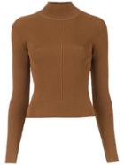 Nk High Neck Knitted Top - Brown