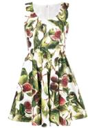 Dolce & Gabbana Fig Print Circle-skirt Dress - White