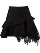 Martha Medeiros Lace Flared Skirt, Women's, Size: 38, Black, Viscose/cotton/polyamide/silk