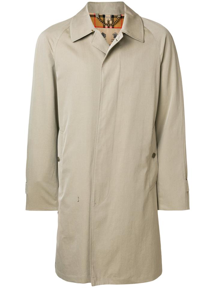 Burberry Straight Button Front Trench - Nude & Neutrals