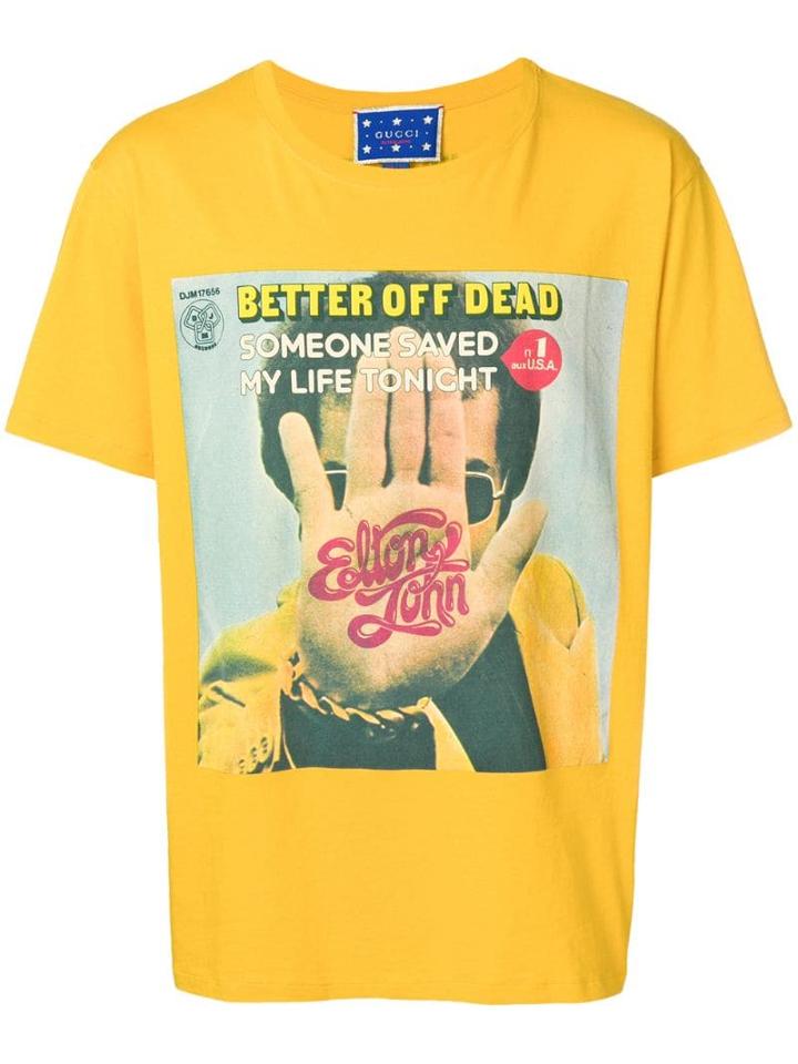 Gucci Elton John Print T-shirt - Yellow