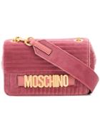 Moschino Quilted Logo Shoulder Bag - Pink & Purple
