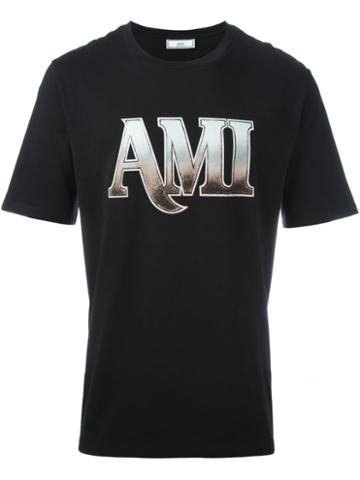 Ami Alexandre Mattiussi Front Logo Print T-shirt, Men's, Size: Xl, Black, Cotton