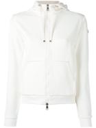 Moncler Classic Zipped Hoodie, Women's, Size: Medium, White, Cotton/polyester