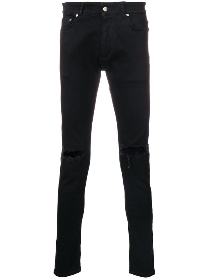 Represent Slash Knee Skinny Jeans - Black