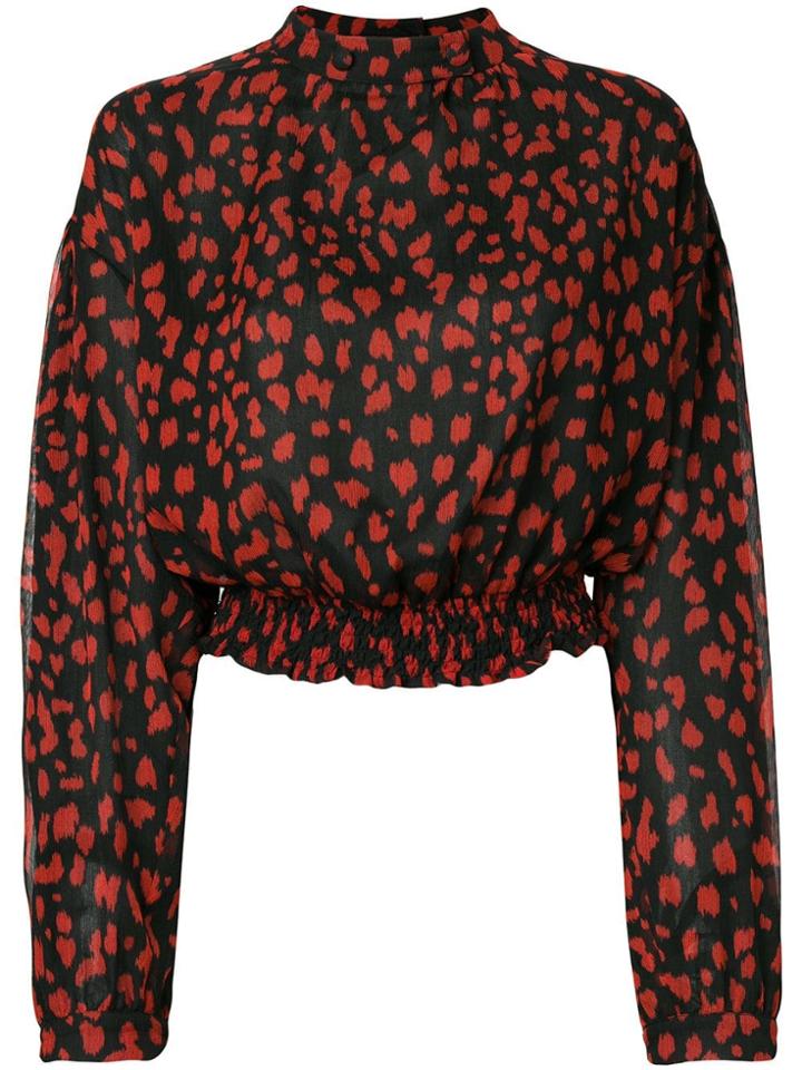 Nanushka Animal Print Blouse - Black