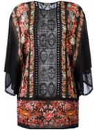 Roberto Cavalli Sheer Panel Kaftan, Women's, Size: 42, Black, Viscose/polyamide
