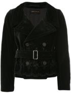 Comme Des Garçons Vintage Embroidered Double Breasted Jacket - Black