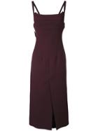 Christopher Esber Ribbed Inner Contoured Midi Dress - Pink & Purple