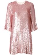 Amen Sequined Shift Dress, Women's, Size: 42, Pink/purple, Viscose/pvc