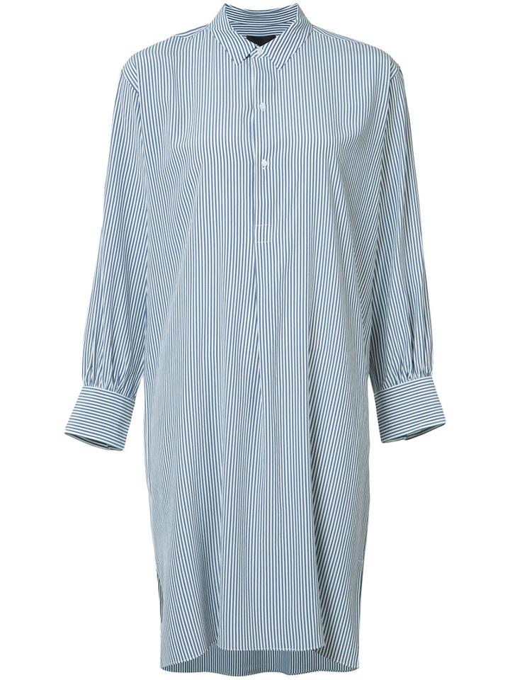 Nili Lotan Striped Shirt Dress, Women's, Size: Small, Blue, Silk
