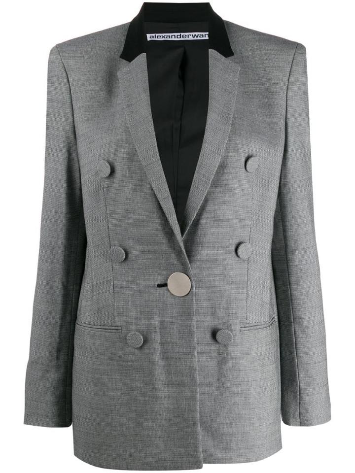 Alexander Wang Fitted Houndstooth Blazer - Black
