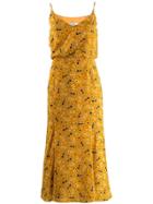 Jovonna Patterned Midi Dress - Yellow