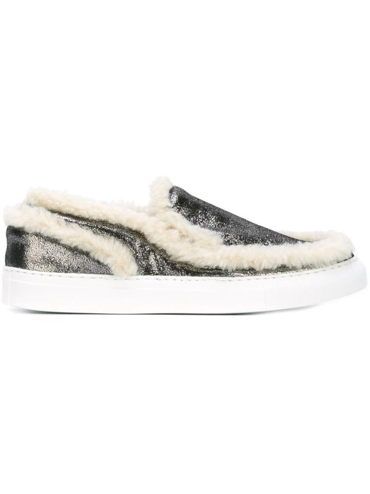 Mm6 Maison Margiela Furry Trim Slip-on Sneakers