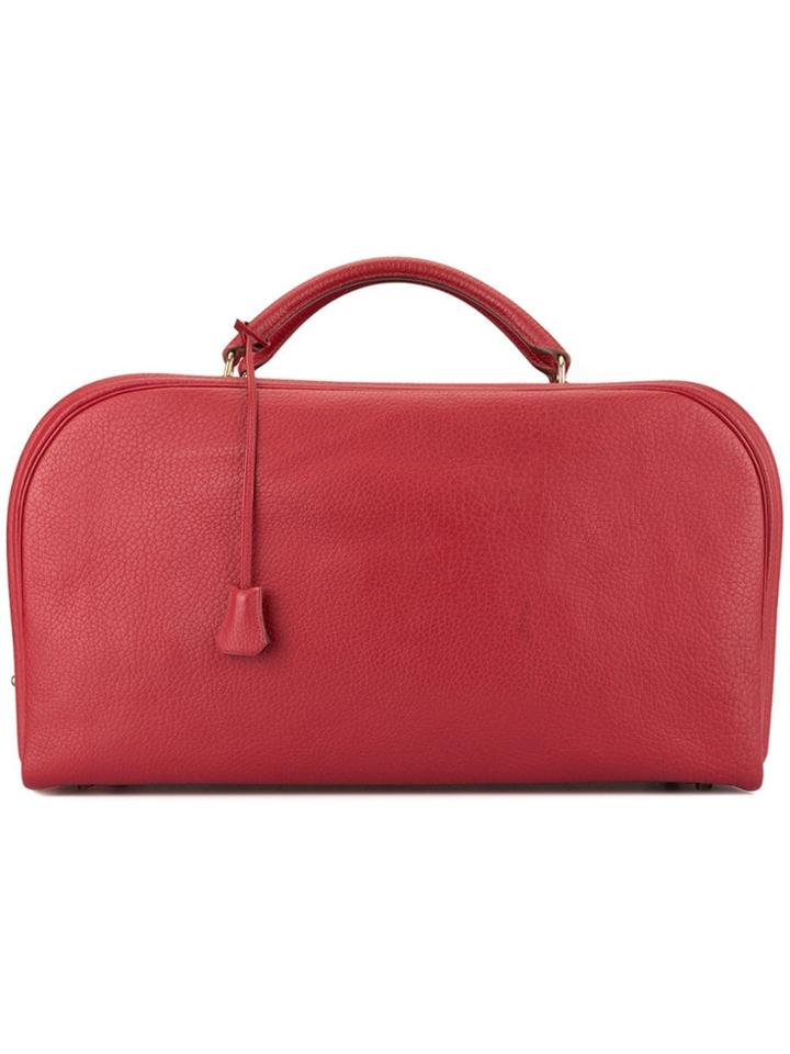 Hermès Vintage Sac Amvi Travel Handbag - Red