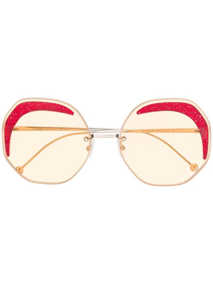 Fendi Eyewear Glitter Strip Sunglasses - Silver