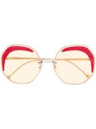 Fendi Eyewear Glitter Strip Sunglasses - Silver