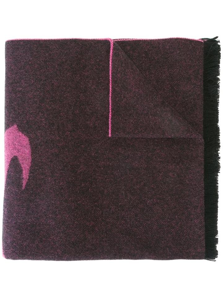 Mcq Alexander Mcqueen 'swallow Swarm' Scarf, Women's, Pink/purple, Polyamide/wool