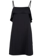 Alice+olivia Etta Ruffle Slip Dress, Women's, Size: Medium, Black, Polyester