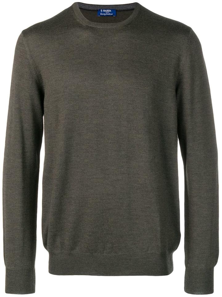 Barba Crew Neck Jumper - Green