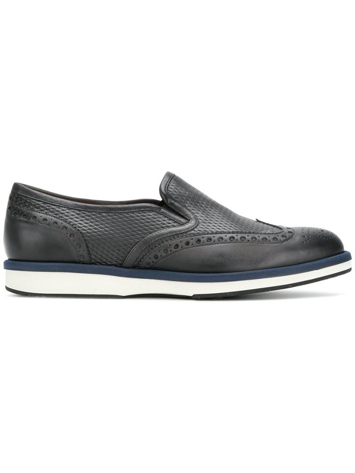 Santoni Textured Loafers - Blue