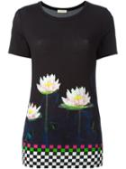 Wunderkind Floral And Checked Hem T-shirt