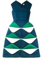 Delpozo Structured Jacquard Dress, Women's, Size: 36, Blue, Viscose