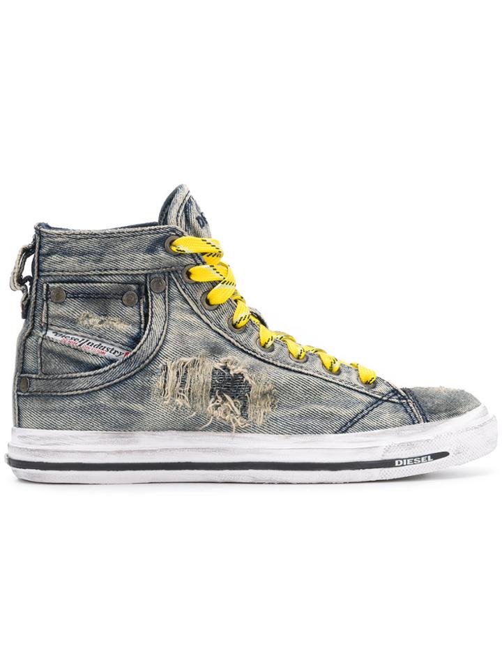 Diesel Denim Hi-top Sneakers - Blue