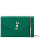 Saint Laurent Monogram Envelope Chain Wallet - Green