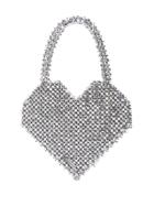 Loeffler Randall Maria Beaded Heart Bag - Silver