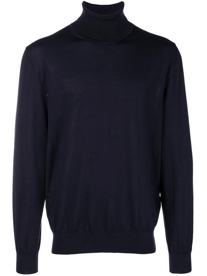 Z Zegna Basic Roll Neck Jumper - Blue
