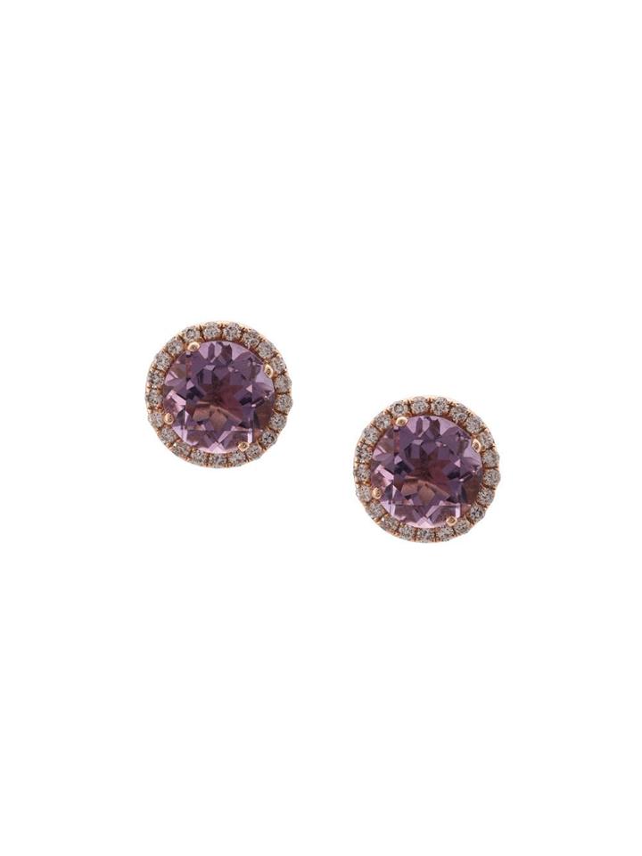 Dana Rebecca 14kt Rose Gold Anna Beth Amethyst And Diamond Studs