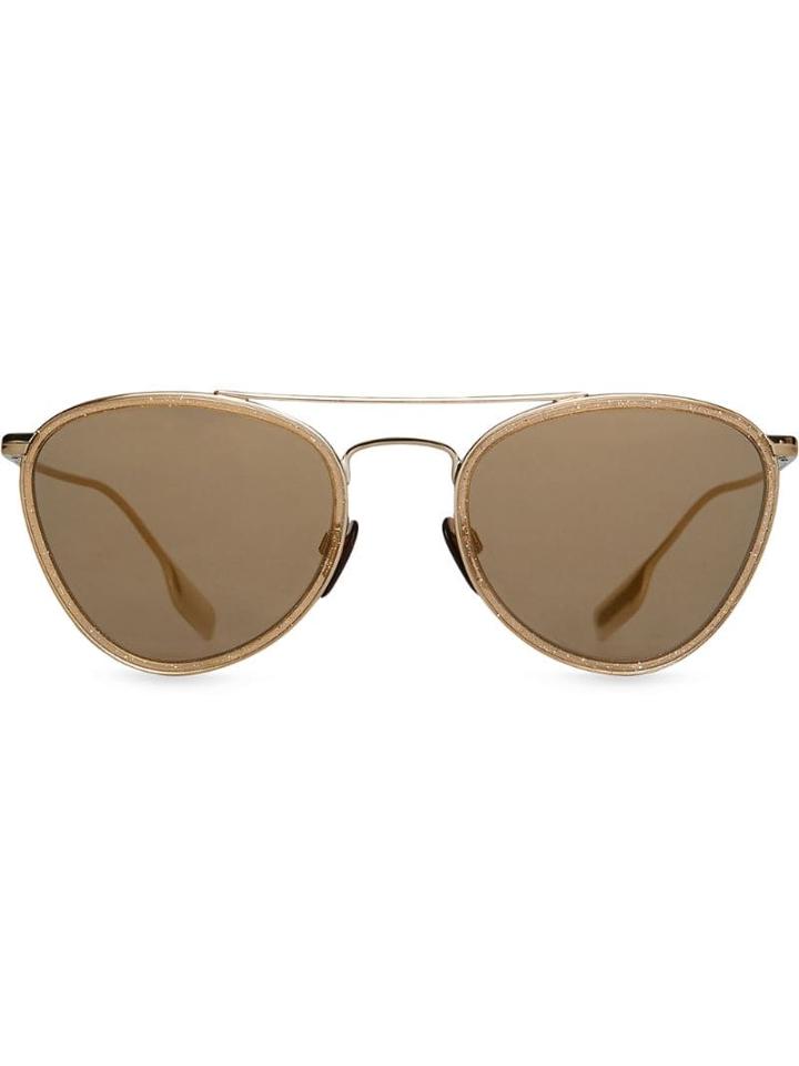 Burberry Eyewear Glitter Detail Pilot Sunglasses - Brown