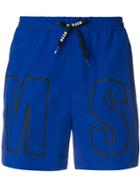 Msgm Branded Swim Shorts - Blue