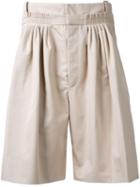 Jw Anderson Pleated Bermuda Shorts - Neutrals