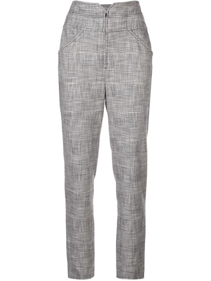 Rebecca Taylor Narrow Check Printed Trousers - Black