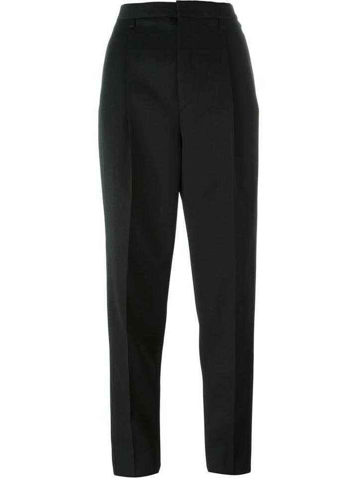 Saint Laurent Tailored Trousers, Women's, Size: 38, Black, Cotton/polyester/wool