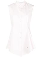 Christian Dior Vintage Logo Plaque Flared Blouse - Pink & Purple